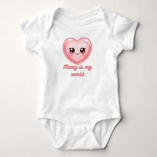 Mamy Is My World Baby Bodysuit - Cute Pink Kawaii  T Shirt