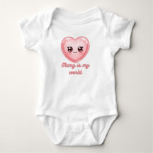 Mamy Is My World Baby Kroppsstrumpa - Söt Rosa Kaw