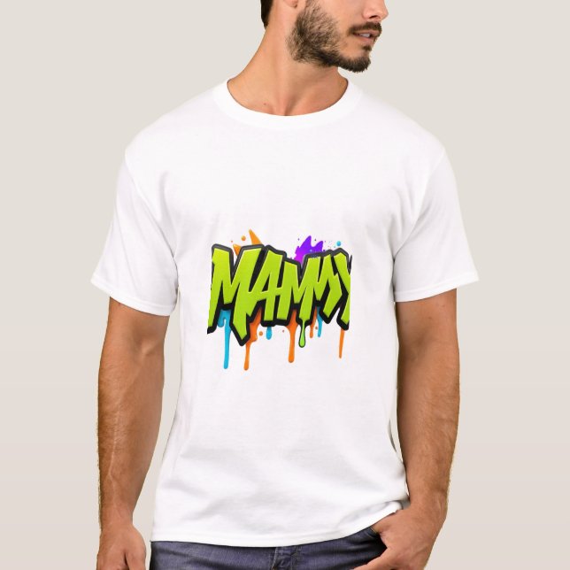 "MAMY textdesign för t-shirt, feta bubbelbokstäver T Shirt (Framsida)