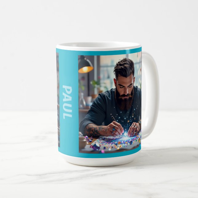 Män älskar diamantkonst också kaffemugg (Framsida höger)
