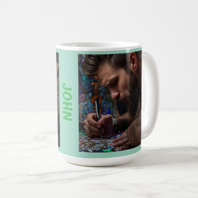 Män älskar diamantkonst också kaffemugg (Framsida höger)