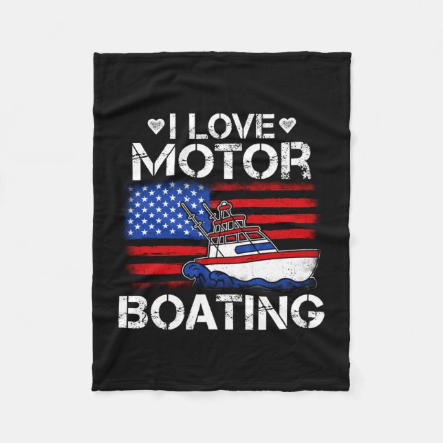 Män älskar motorbåtsåkning patriotisk amerikansk f fleecefilt (Framsidan)