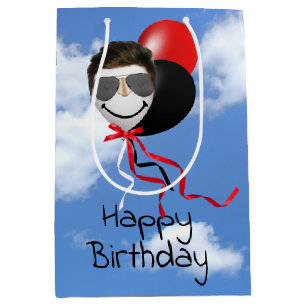 Man Ansikte-födelsedagsballonger i Himlar