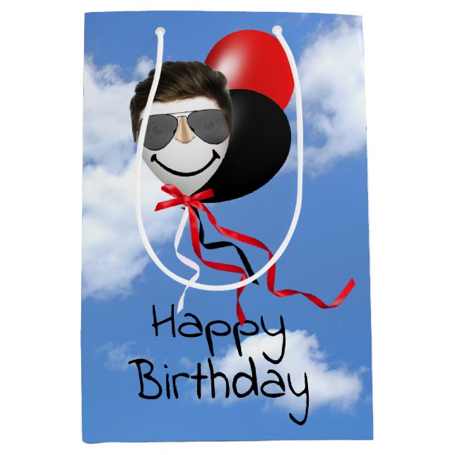 Man Ansikte-födelsedagsballonger i Himlar (Framsidan)