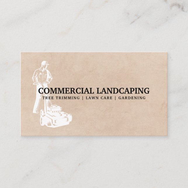 Man använder Lawnmower Visitkort (Framsida)