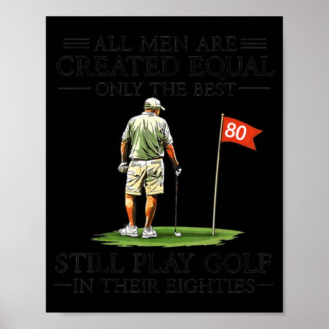 Män är skapade lika spelar golf på åttio-talet poster (Framsidan)