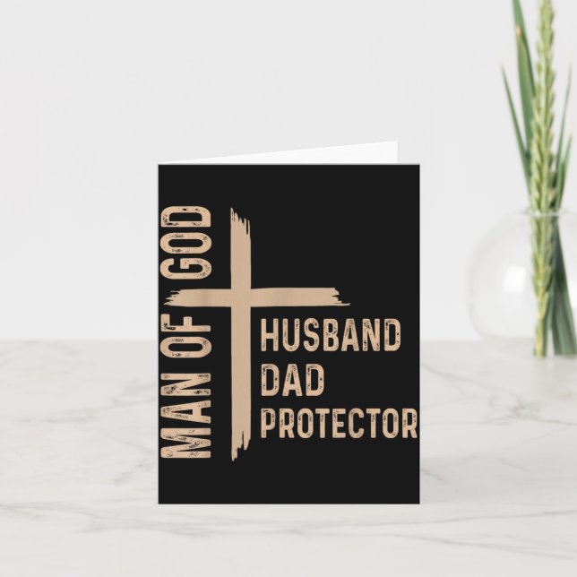 Man Av Gud Rolig Fars Dag Män Make Pappa Kort (Framsida)