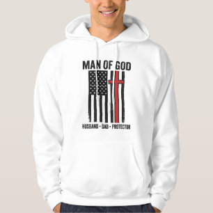 Man av Guds Patriotiska Kors Kristet Shirt Design_ Hoodie