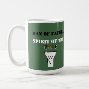 Man av tro ...Ande av vargen SKJORTA Kaffemugg