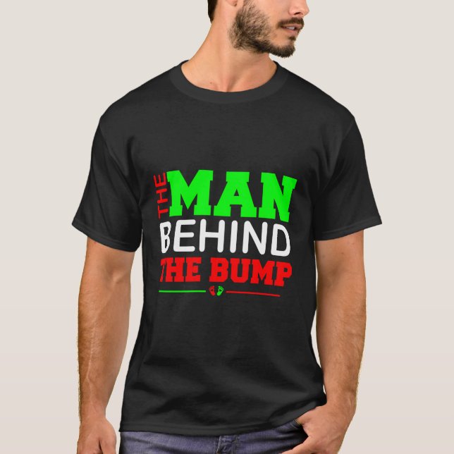 Man bakom Bump Funny Jul Gravid Make T Shirt (Framsida)