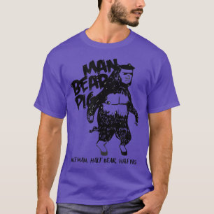 Man Bear Gris Funny Vintage Animal Manar Graphic T Shirt