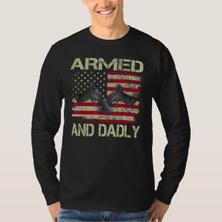 Män beväpnade och dödliga pappa för pappas dag D T Shirt