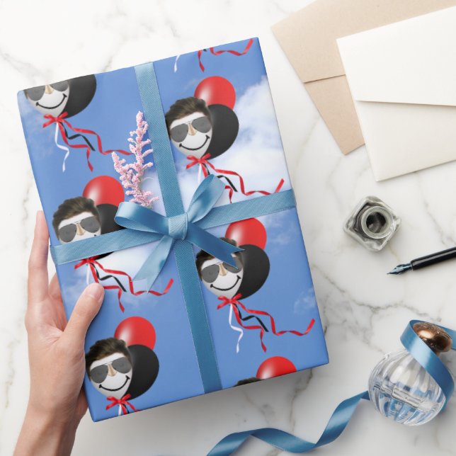 Man Birthday Balloons i Himlar Presentpapper (Gifting)