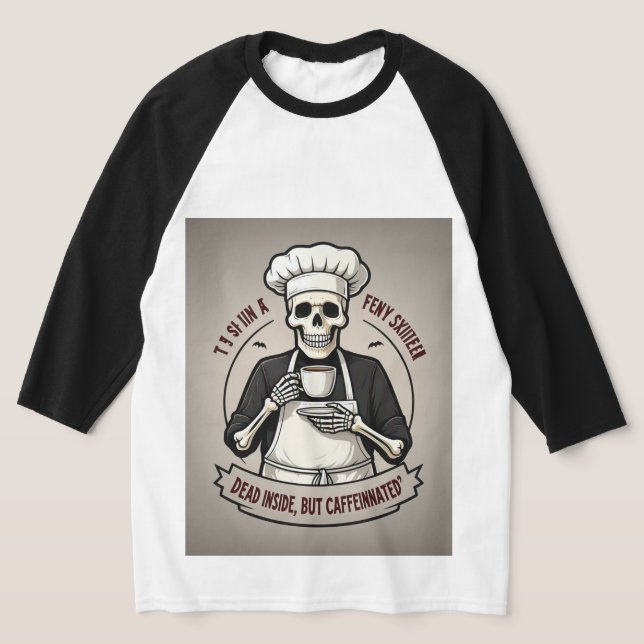 Man Blach och wight Tshart T Shirt (Laydown)