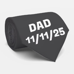 Man Black Tie med initial, Personlig Black PAPPA Slips
