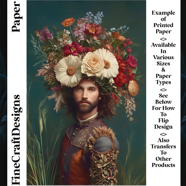 Man, blommor huvudbonad / krona CP6 Craft Paper (Skapare uppladdad)