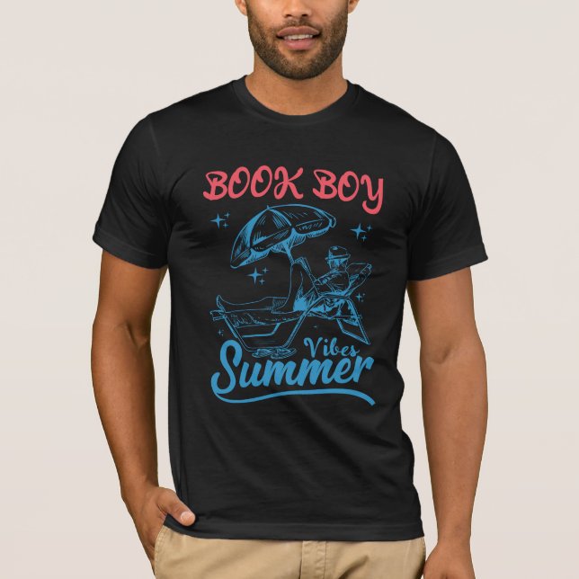 Man Bok boy Summer Bookish Vacation Funny T Shirt (Framsida)