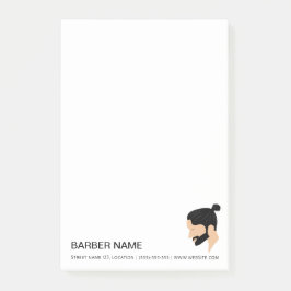 Man Bun Herr hårstyling design Anpassad Barberare Post-it Block