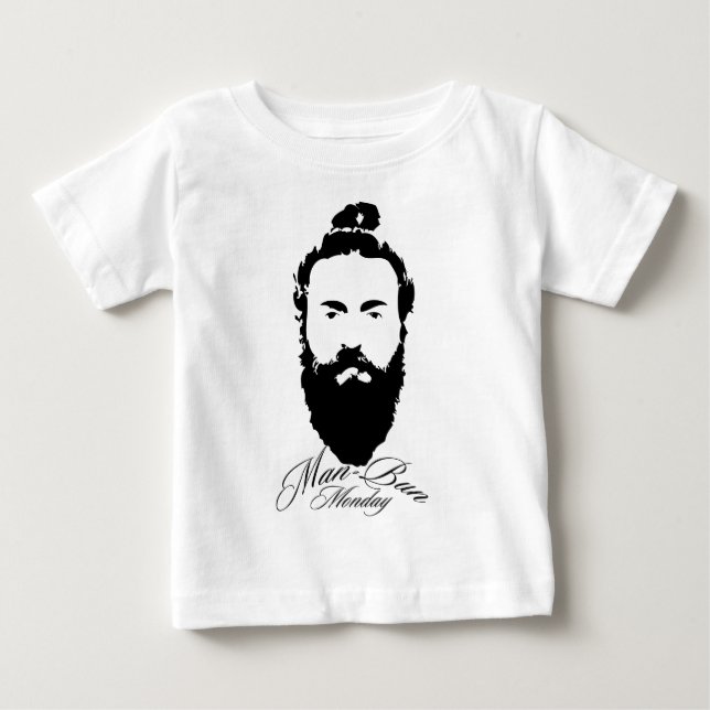 Man Bun måndag T-shirt (Framsida)