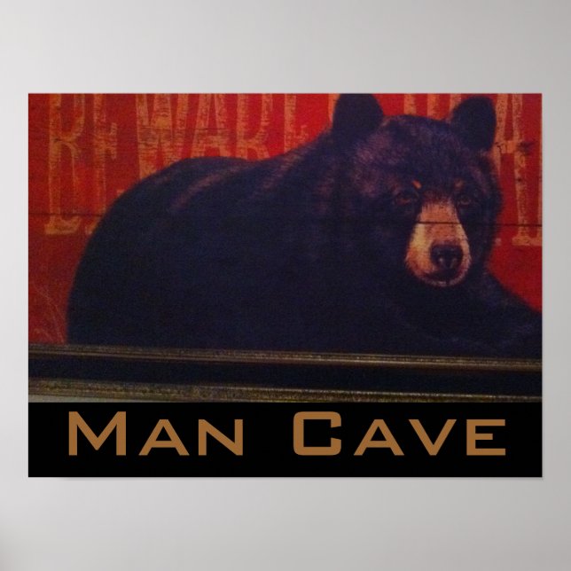 Man Cave Black Bear Poster (Framsidan)