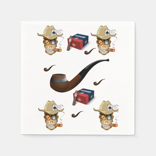 Man Cave Cigar Lighter Napkin Pappersservett (Framsidan)