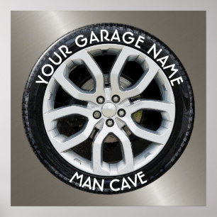 Man Cave din Garage Däck Wheel-Anpassningsbar Poster