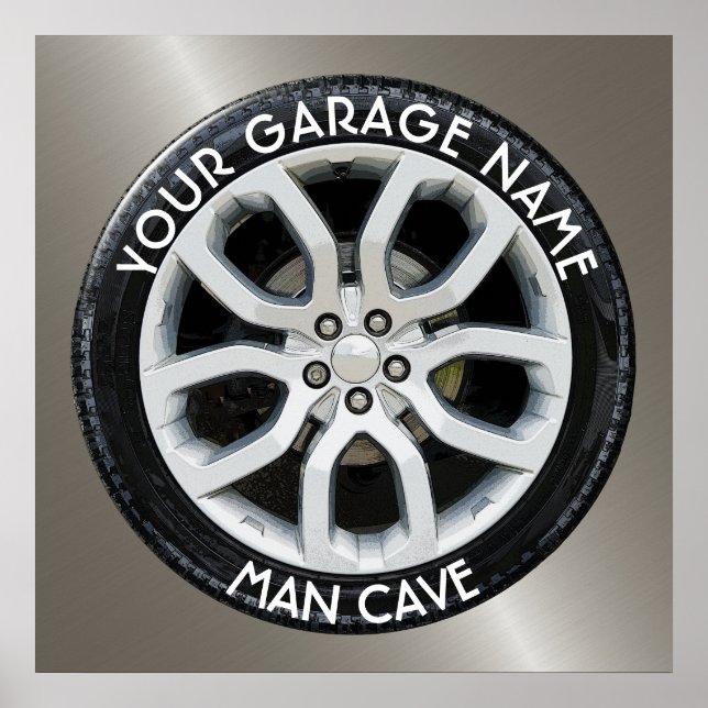 Man Cave din Garage Däck Wheel-Anpassningsbar Poster (Framsidan)