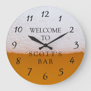 Man Cave eller Pub Business Owner Clock Stor Klocka