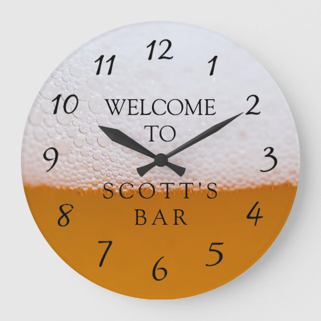 Man Cave eller Pub Business Owner Clock Stor Klocka (Framsida)