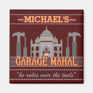 Man Cave Funny Garage Mahal Verktyg Anpassat namn Magnet