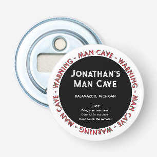 Man Cave Funny Warnings & Regler flaska opener Flasköppnare