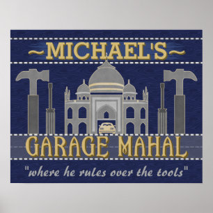 Man Cave Garage Mahal Funny Guy Humor ANPASSNING Poster