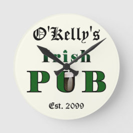 Man Cave Irish Pub Pub Tavern Wall Clock Rund Klocka