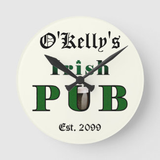 Man Cave Irish Pub Pub Tavern Wall Clock Rund Klocka