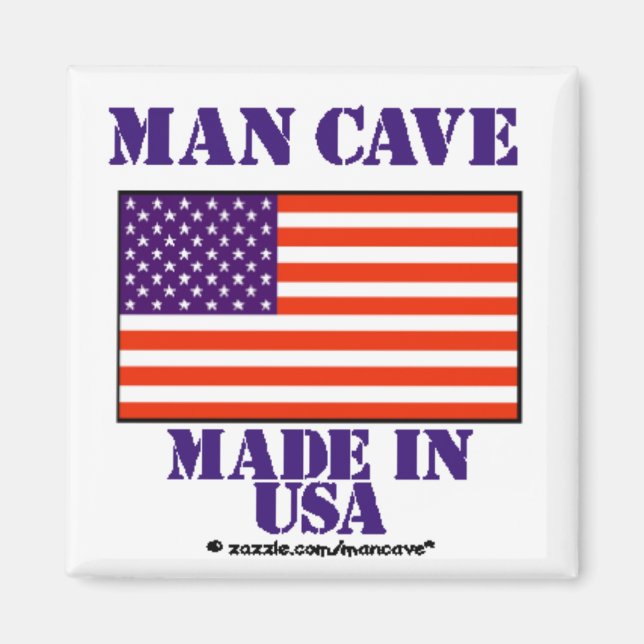 Man Cave Made i USA Magnet (Framsidan)