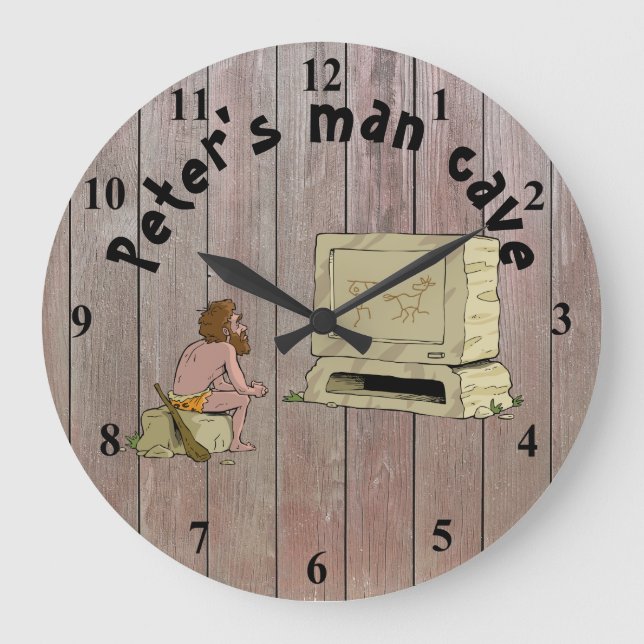 Man Cave Personlig Large Clock Stor Klocka (Framsida)