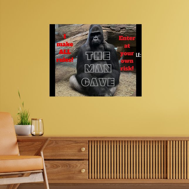 MAN CAVE POSTER (Vardagsrum 2)