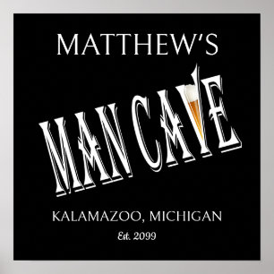 Man Cave Pub Poster Skriv ut tecken