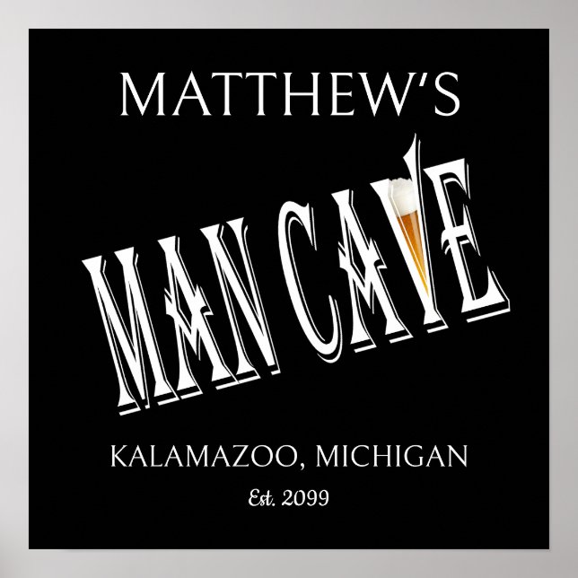 Man Cave Pub Poster Skriv ut tecken (Framsidan)