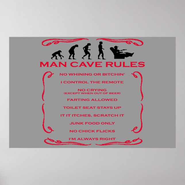 Man Cave Regler Poster (Framsidan)