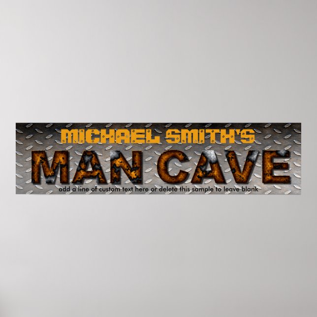 Man Cave Sign Lakan Metall Steel Customized Poster (Framsidan)