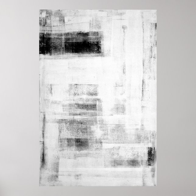 "Man Cave Worthy" Black and White Abstrakt Art Poster (Framsidan)