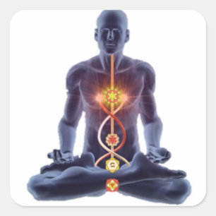 man chakras fyrkantigt klistermärke