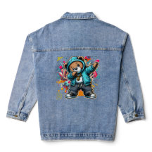 MÄN DABBING FRAMTIDA LEKTIONER LÄR SIG DENIM JACKA