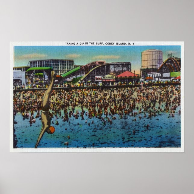 Man Diving och tar en kuva i Surfan Poster (Framsidan)