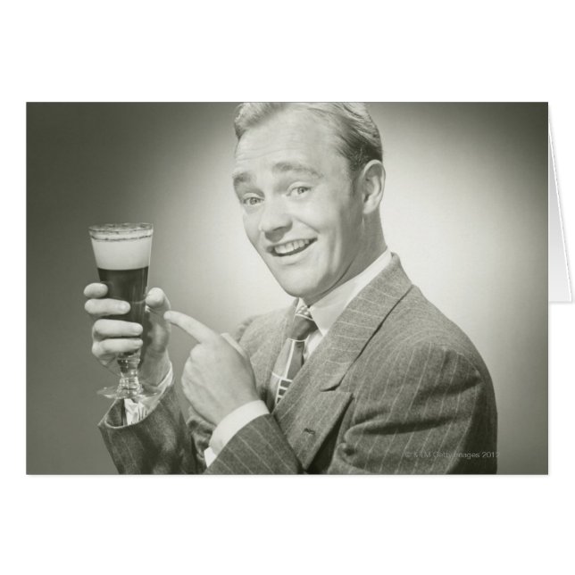 Man dricker hälsningskort (Framsidan Horizontal)
