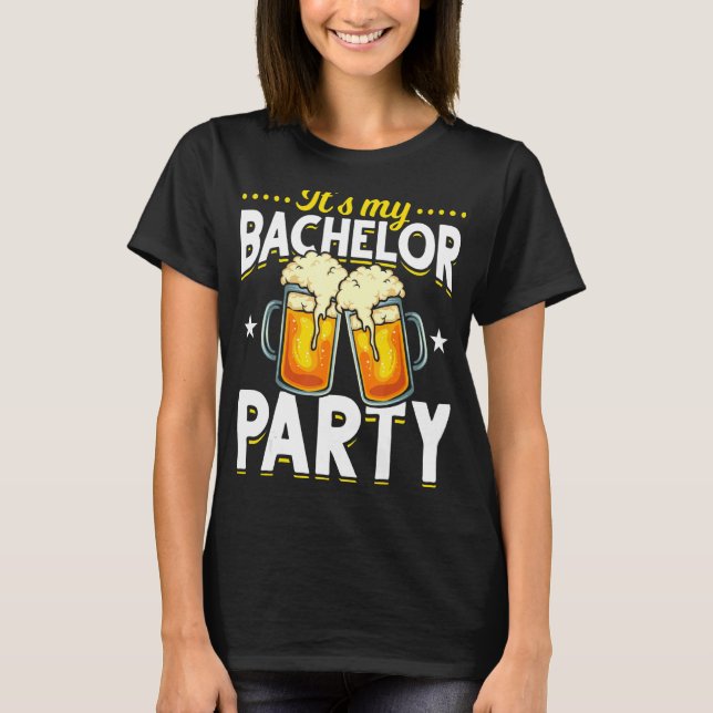 Män dricker öl fest bröllop brudgum  Svärmannen P T Shirt (Framsida)