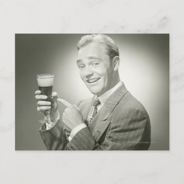 Man dricker vykort (Framsida)