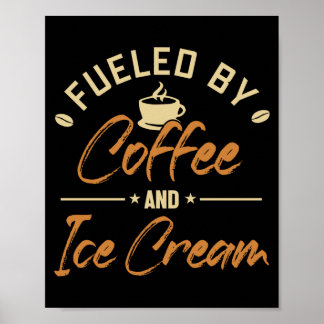 Män drivna av kaffe och glass gelato maskin poster