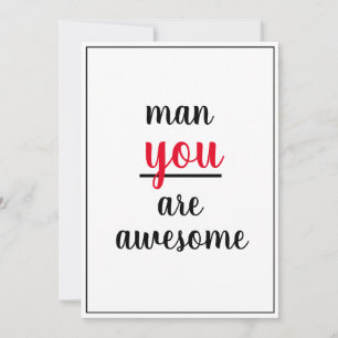 Man du är Fantastisk-typ Gesture Male Person Tack Kort